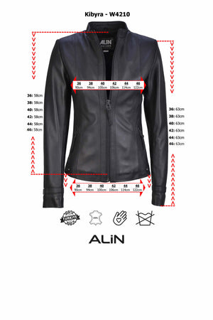 Alin Leather - Kibyra Fitted Women's Leather Jacket Size Graph