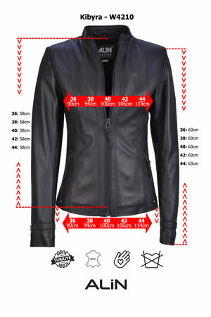 Alin Leather - Kibyra Fitted Women's Leather Jacket Size Graph
