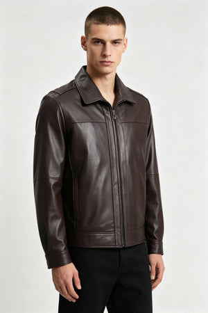 Alin Leather - Leo Casual Men's Brown Leather Jacket
