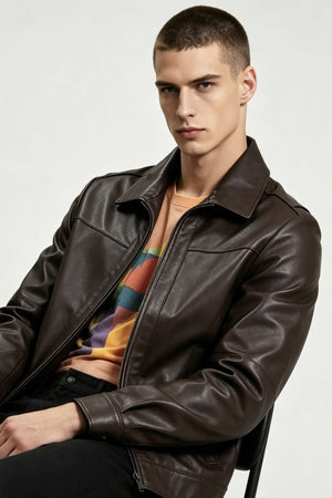 Alin Leather - Leo Casual Men's Brown Leather Jacket
