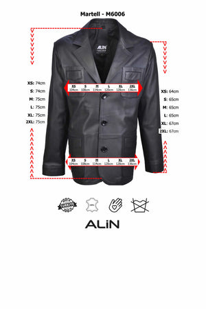 Alin Leather - Martell Button-Up Men’s Leather Blazer