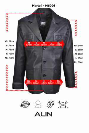 Alin Leather - Martell Button-Up Men’s Leather Blazer