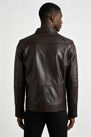 Alin Leather - Theroux Casual Men's Brown Leather Jacket