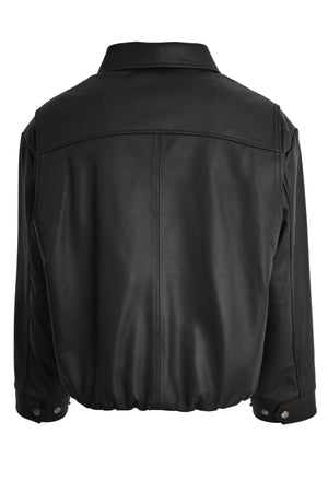 ALiN Trafalgar Women's Genuine Leather Short Oversized Jacket – Black - Back