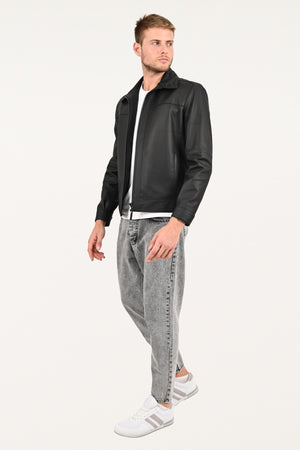 Alin Leather - Leo Casual Men's Black Leather Coat