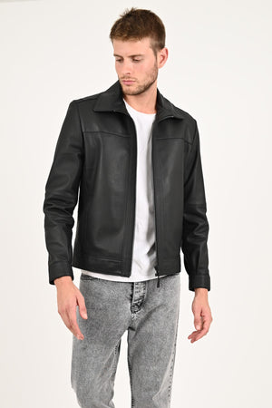 Alin Leather - Leo Casual Men's Black Leather Coat