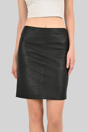 Alin Leather - Chloe Mid-Length Black Leather Skirt