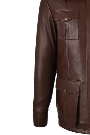 Alin Leather - Kaya Zip-Up Men’s Brown Leather Jacket
