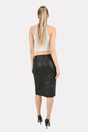 Alin Leather - Naomi Black Leather Pencil Skirt