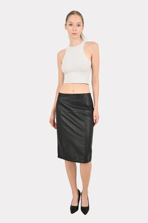 Alin Leather - Naomi Black Leather Pencil Skirt