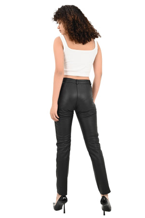 Alin Leather - Pepe Black Genuine Leather Trousers Pocketless