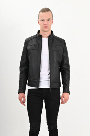 Alin Leather - Sandor Men’s Black Leather Jacket Slim Fit