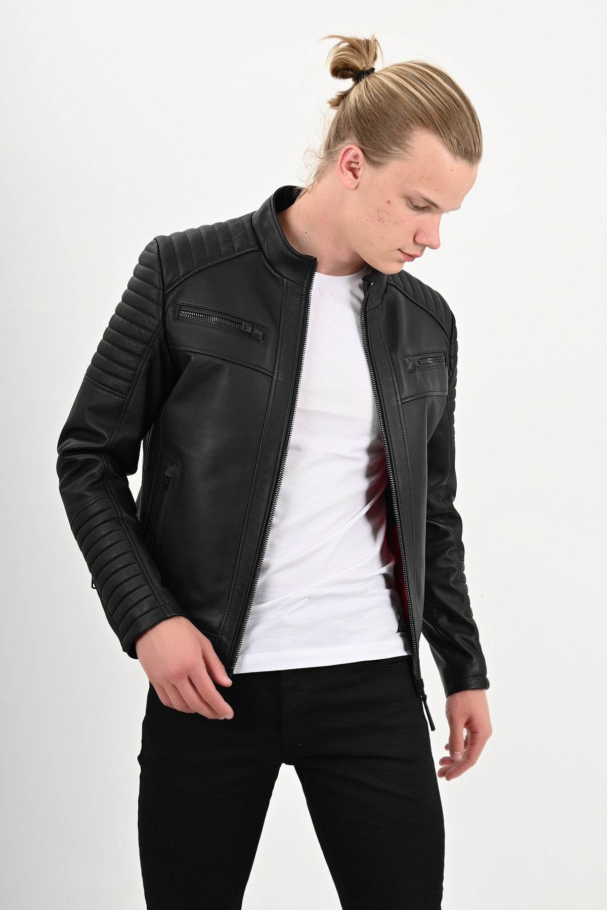 Alin Leather - Sandor Men’s Black Leather Jacket Slim Fit