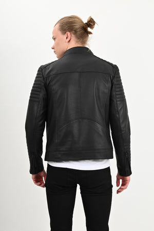 Alin Leather - Sandor Men’s Black Leather Jacket Slim Fit