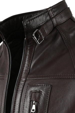 Alin Leather - Theroux Casual Men's Brown Leather Jacket