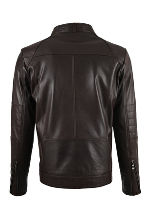 Alin Leather - Theroux Casual Men's Brown Leather Jacket