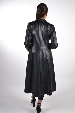 Alin Leather - Tyrell Full Length Women's Black Long Leather Coat