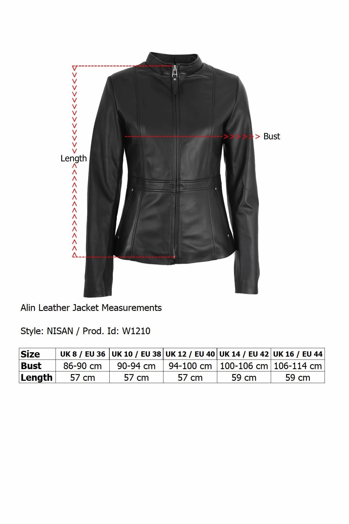 Real Black Leather Jacket Womens - Nisan W1210A