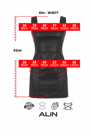 Alin Leather - Kim Leather Mini Dress Size Graph