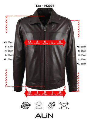 Alin Leather - Leo Casual Men's Leather Jacket Size Chart