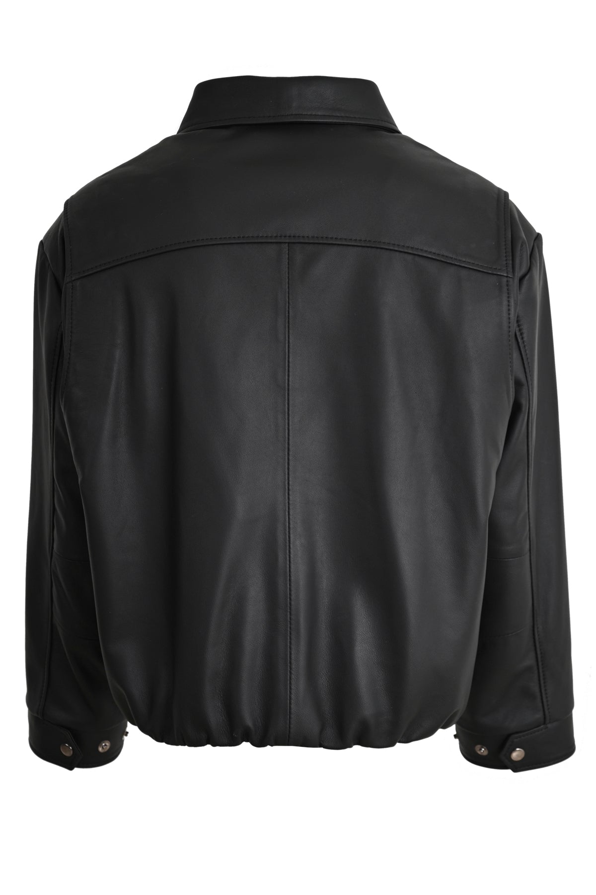 ALiN Trafalgar Women's Genuine Leather Short Oversized Jacket – Black - Back