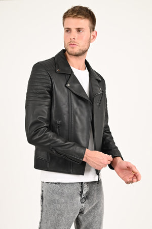 Alin Leather - Echo Biker Style Men's Black Leather Jacket
