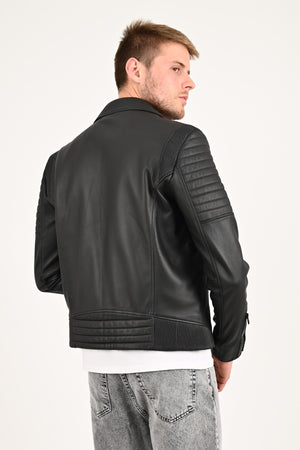 Alin Leather - Echo Biker Style Men's Black Leather Jacket