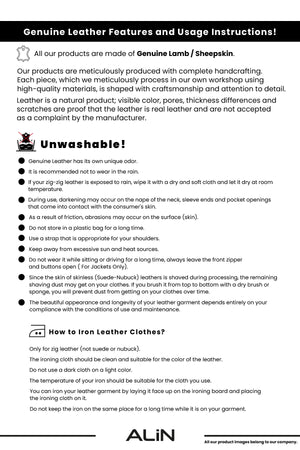 Alin Leather - Megan Red Leather Mini Skirt Care Instruction