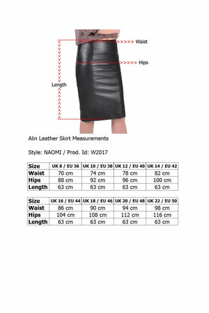 Alin Leather - Naomi Red Leather Pencil Skirt