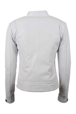 Alin Leather - Rio Fitted Women's White Leather Jacket