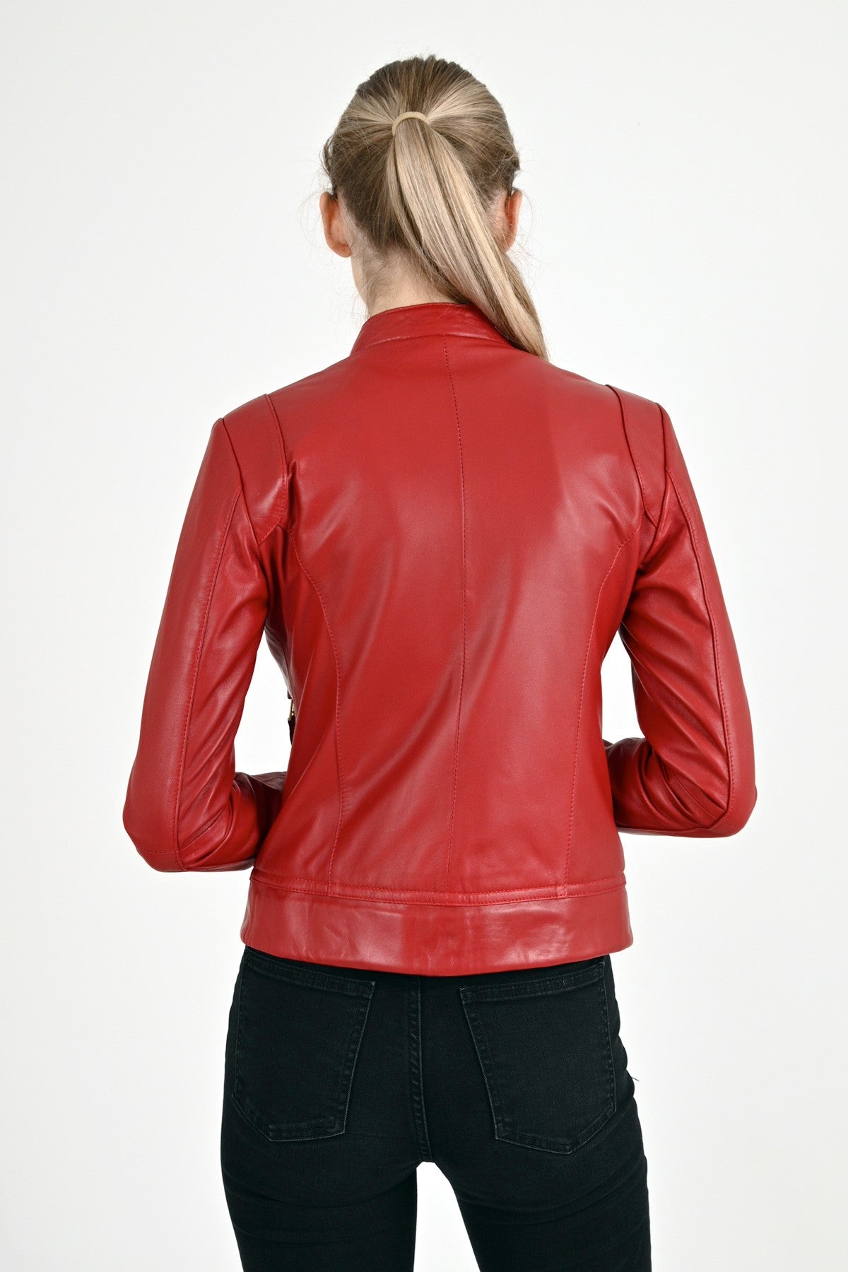 Alin Leather - Rio Women's Leather Red Jacket Fitted
