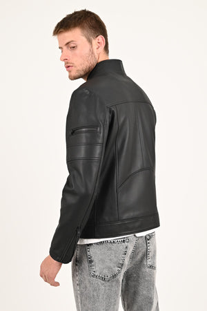 Alin Leather - Beckham Relax Fit Men's Black Leather Jacket