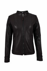 ALiN Kibyra Women's Genuine Leather Fitted Leather Jacket Brown