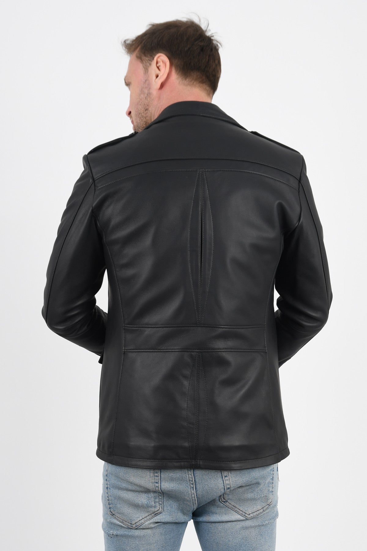 Alin Leather - Harrison Safari Men’s Black Leather Coat