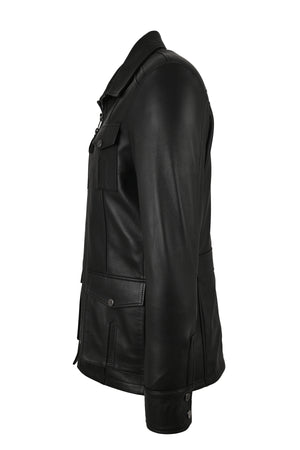 Alin Leather - Kaya Zip-Up Men’s Black Leather Coat