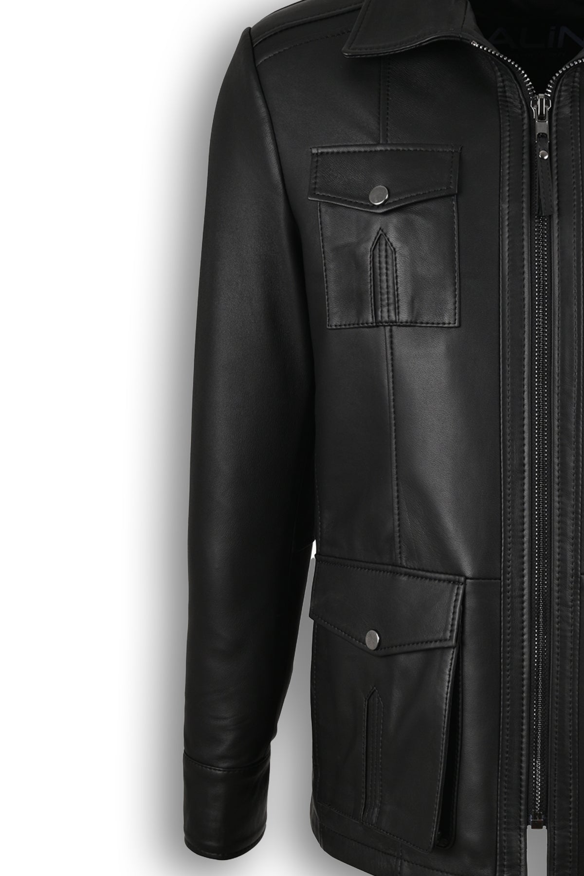 Alin Leather - Kaya Zip-Up Men’s Black Leather Coat