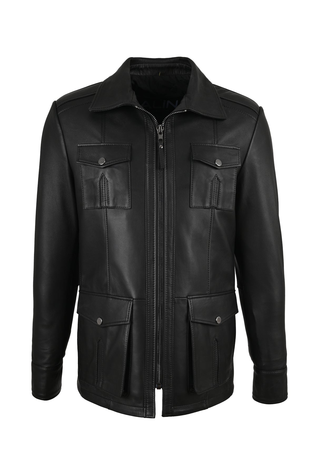 Alin Leather - Kaya Zip-Up Men’s Black Leather Coat