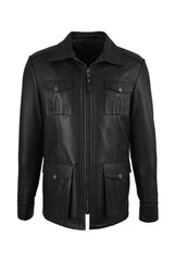 Alin Leather - Kaya Zip-Up Men’s Black Leather Coat