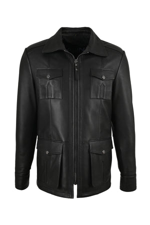 Alin Leather - Kaya Zip-Up Men’s Black Leather Coat