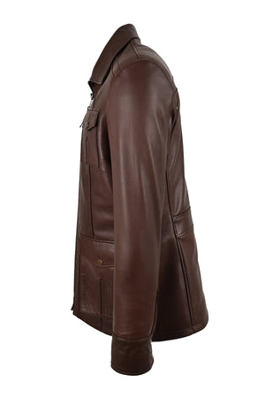Alin Leather - Kaya Zip-Up Men’s Brown Leather Jacket