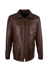 Alin Leather - Kaya Zip-Up Men’s Brown Leather Jacket