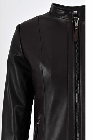 Alin Leather - Kibyra Fitted Women's Brown Leather Jacket
