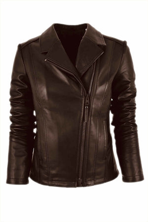 Opal Women's Brown Biker Leather Jacket