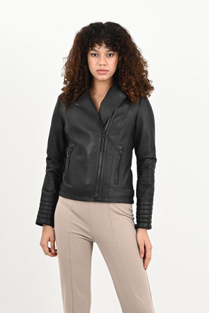Alin Leather - Alexa Women’s Black Biker Leather Jacket