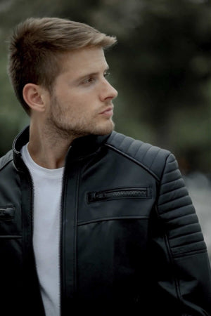 Alin Leather - Sandor Men’s Black Leather Jacket Slim Fit