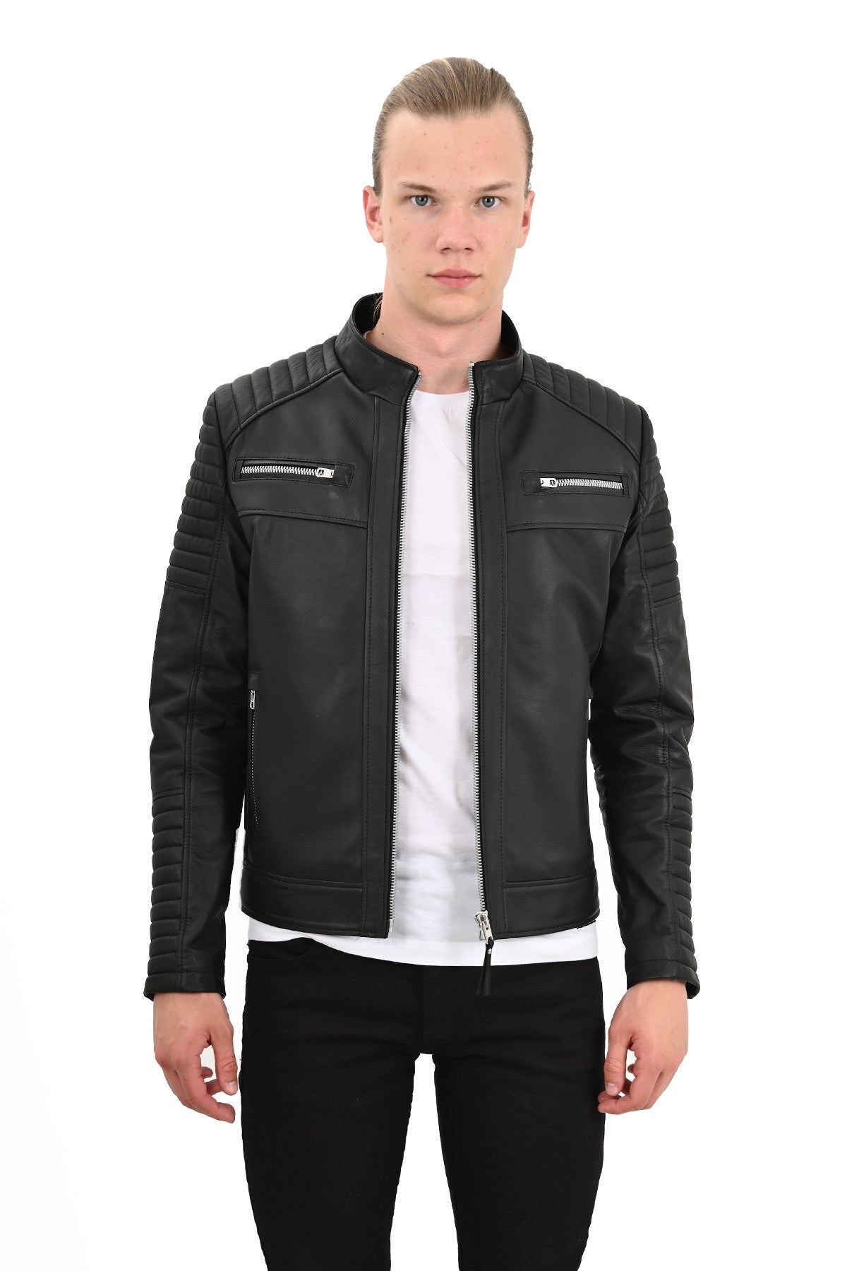 Alin Leather - Sandor Slim Fit Men’s Black Leather Jacket