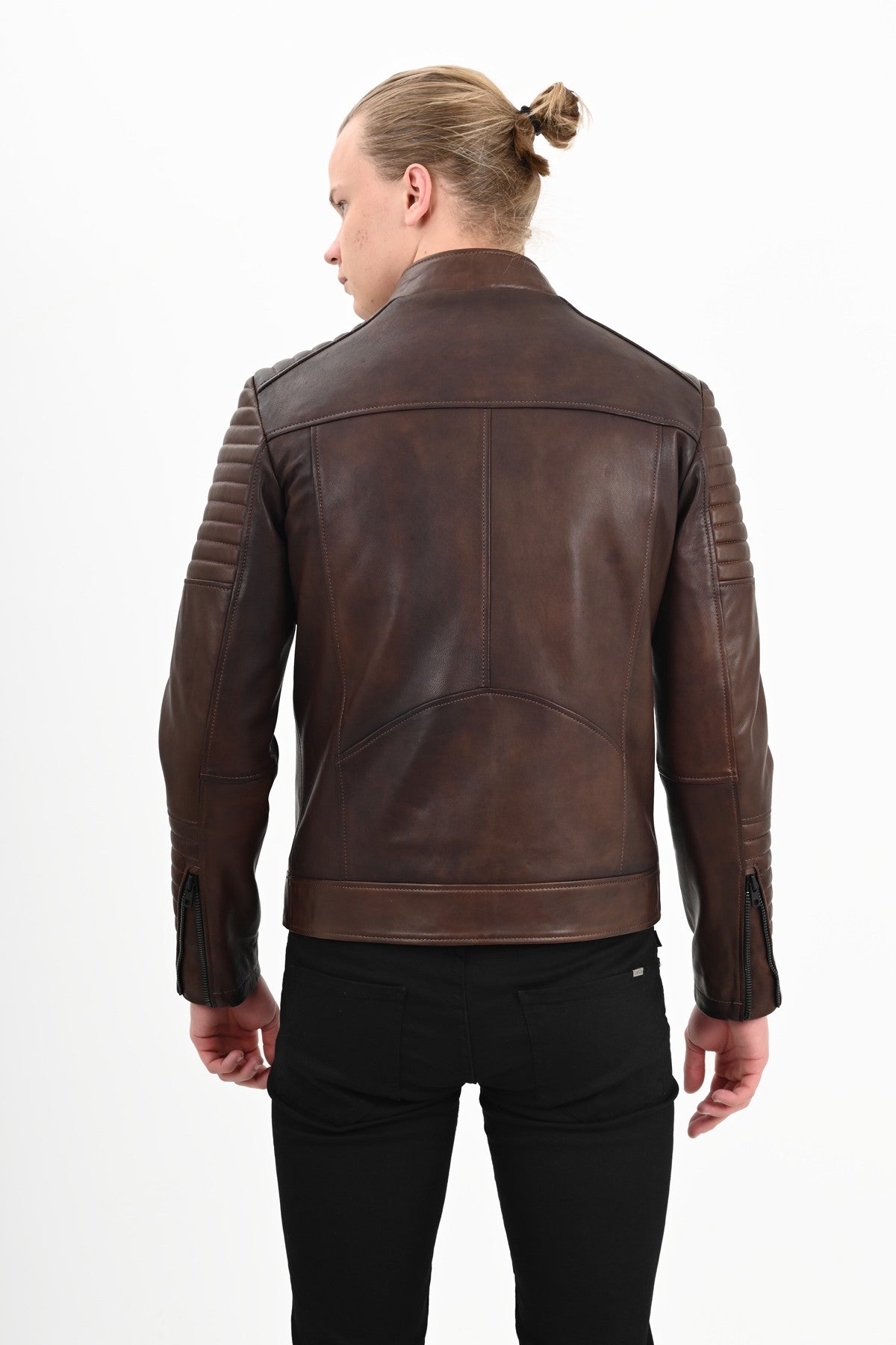 Alin Leather - Sandor Slim Fit Men’s Brown Leather Jacket