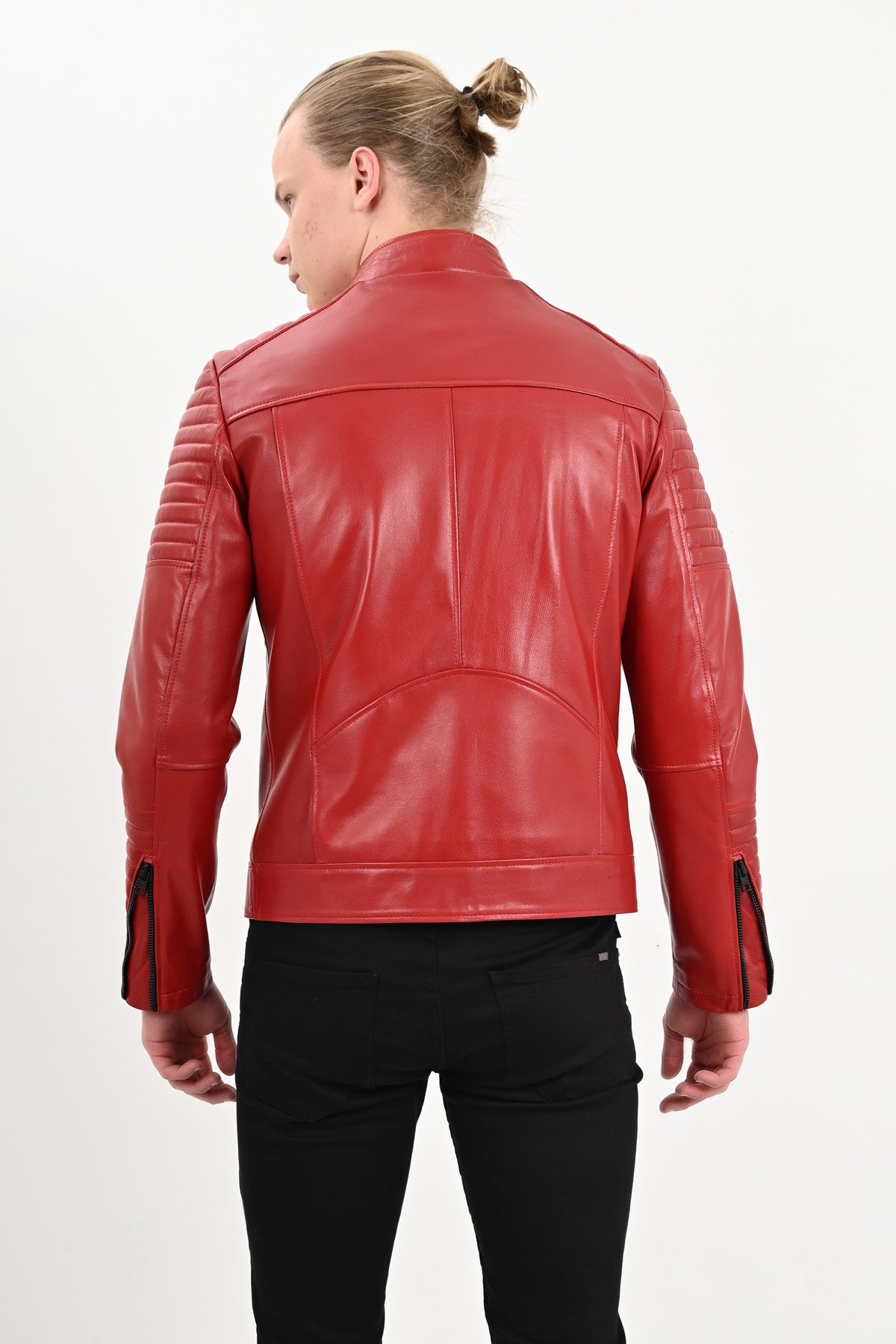 Alin Leather - Sandor Slim Fit Men’s Red Leather Jacket
