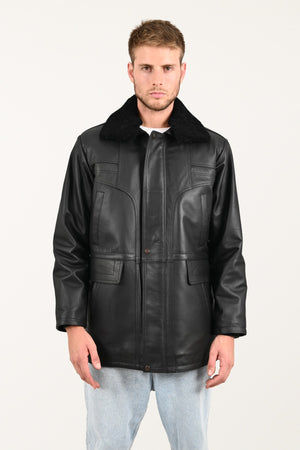 Alin Leather - Tarkan Oversize Black Winter Men’s Leather Coat