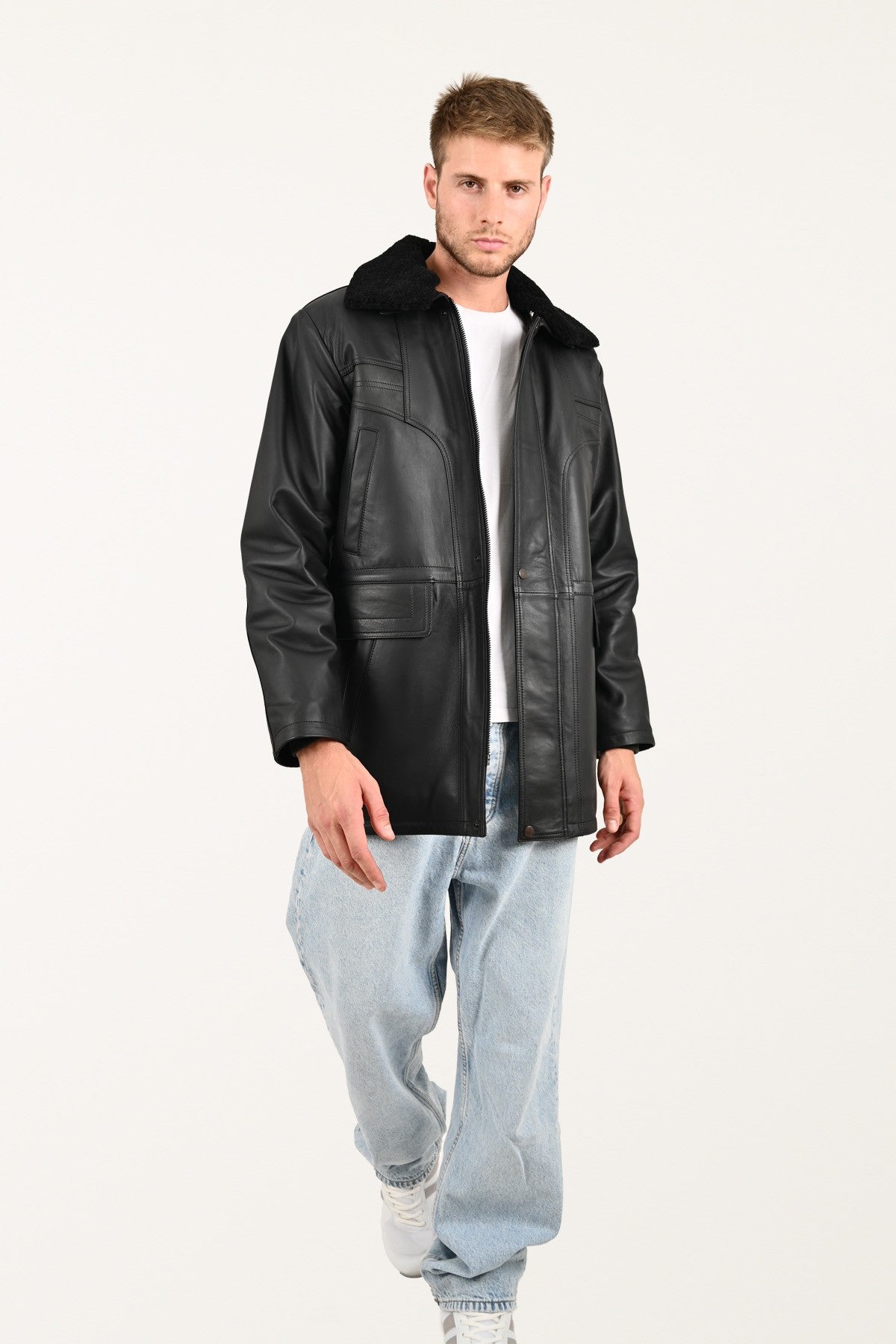 Alin Leather - Tarkan Oversize Black Winter Men’s Leather Coat
